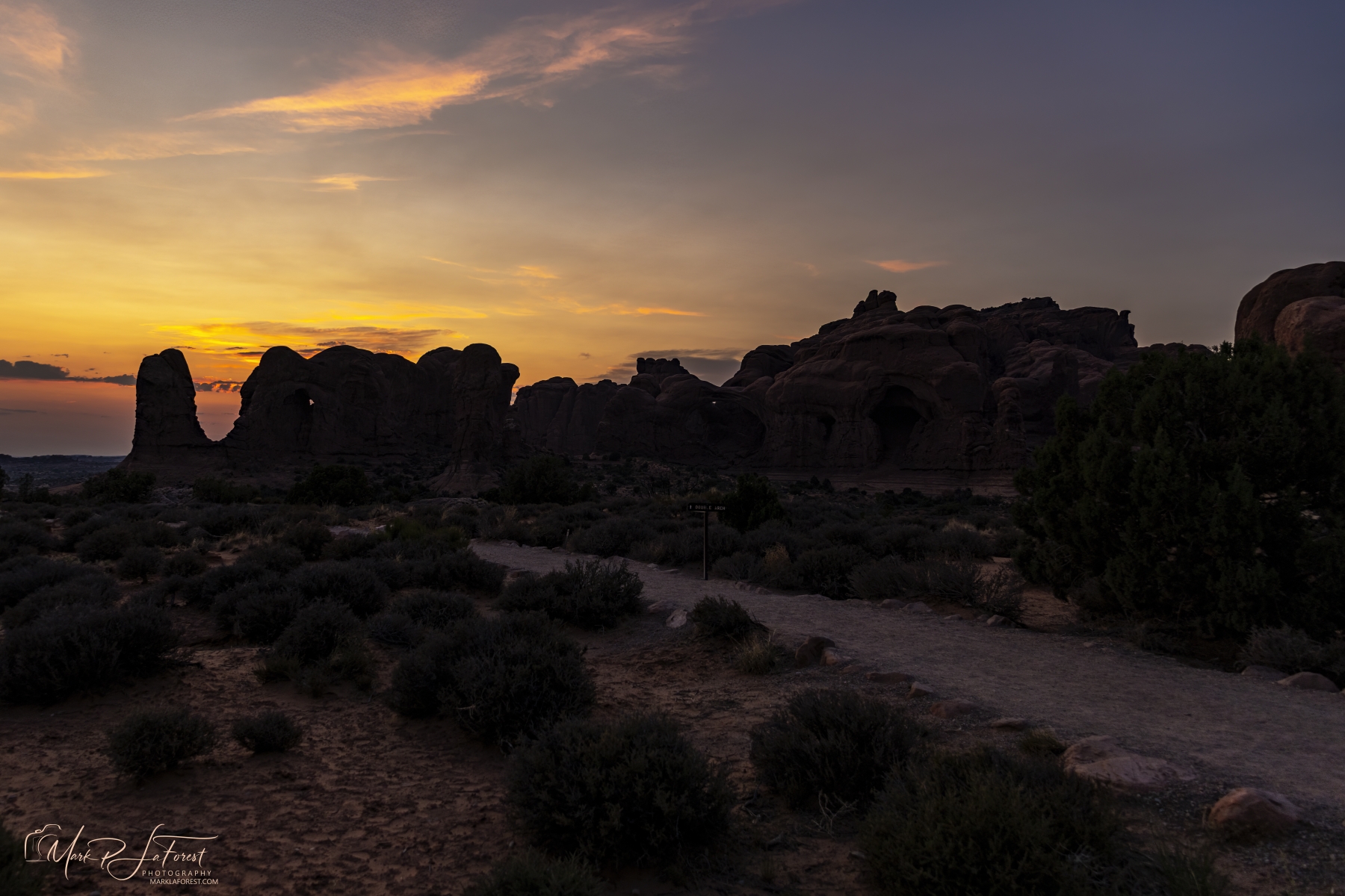 Sunset, Arches National Park, Moab, Utah